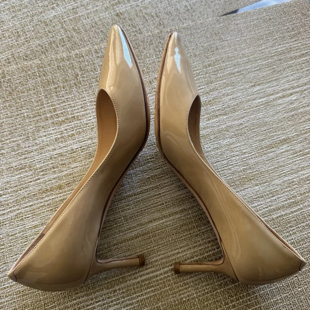 Jimmy Choo ROMY 60 Patent Leather Pointed Pumps in Nude | EU Size 35 | EUC - Picture 5 of 8
